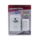 Campainha Eletrônica Branca Pilha sem Fio Digital Force Line