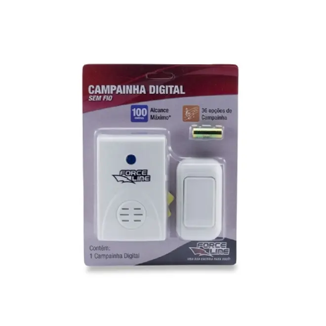 Campainha Digital sem Fio Tomada Bivolt Force Line