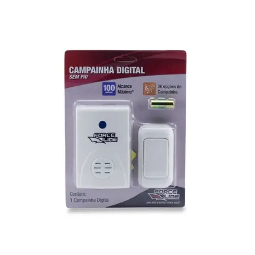 Campainha Digital sem Fio Tomada Bivolt Force Line