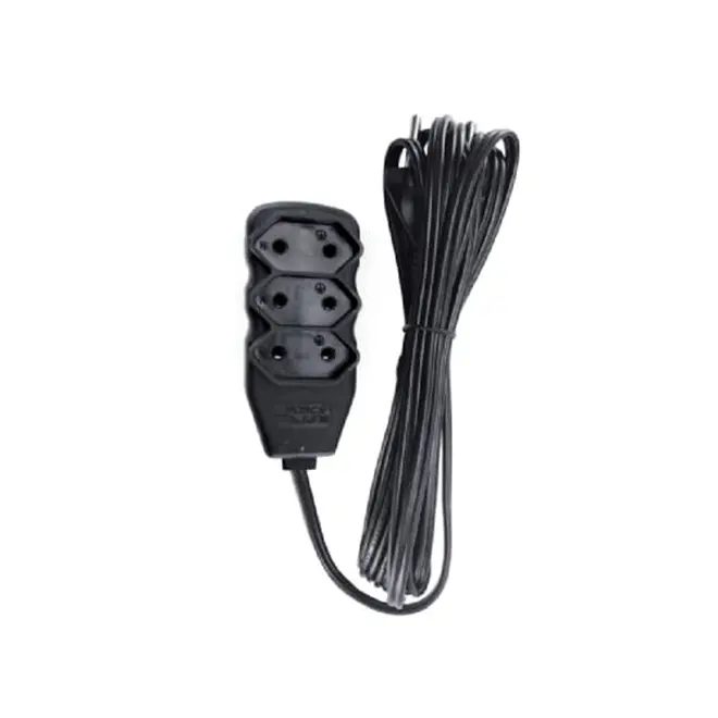 Extensão Slim 3Tomadas 2P 10A 1M Preto Bivolt Force-Line