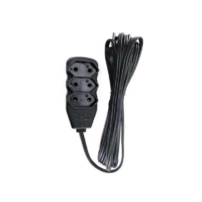 Extensão Slim 3Tomadas 2P 10A 3M Preto Bivolt Force-Line
