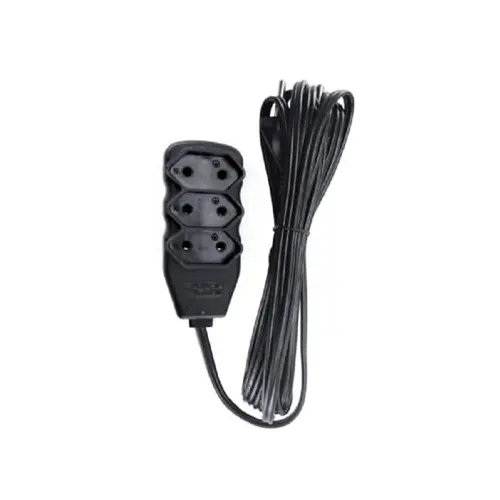 Extensão Slim 3Tomadas 2P 10A 3M Preto Bivolt Force-Line