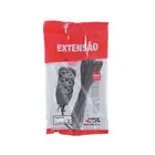 Extensão Tripolar Slim 3Tomadas 2P+T 10A 1M Preto Bivolt Force-Line