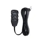 Extensão Tripolar Slim 3Tomadas 2P+T 10A 05M Preto Bivolt Force-Line