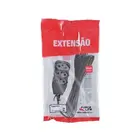Extensão Tripolar Slim 3Tomadas 2P+T 10A 03M Preto Bivolt Force-Line