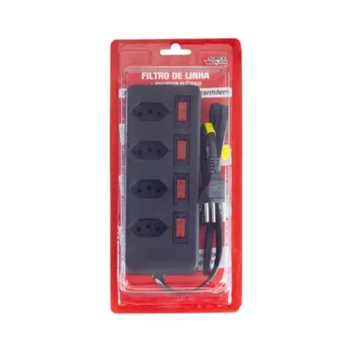 Filtro de Linha 04Tomadas Circuit Breaker 10A 1M Force Line
