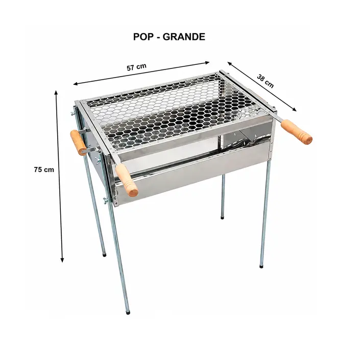 Churrasqueira Inox Pop 57x38 Quality Grill