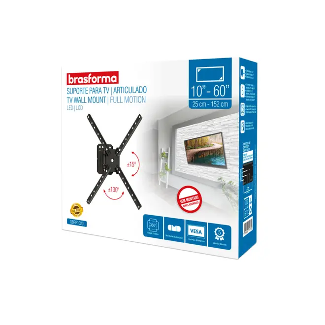 Suporte Articulado para TV 10” a 56” Preto SBRP 1020 Brasforma