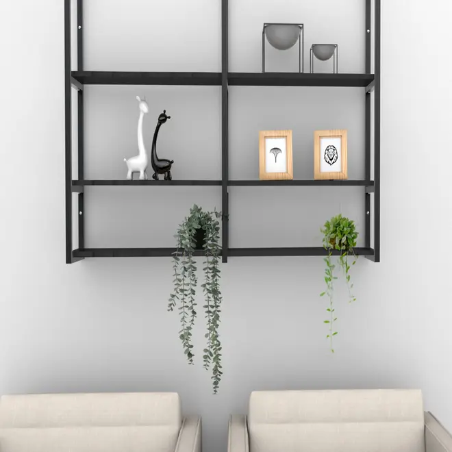 Prateleira Industrial Triplo 120x20 Preto Brasforma