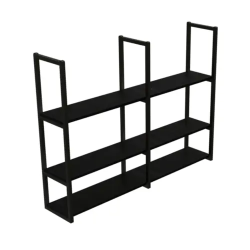 Prateleira Industrial Triplo 120x20 Preto Brasforma