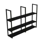 Prateleira Industrial Triplo 120x20 Preto Brasforma