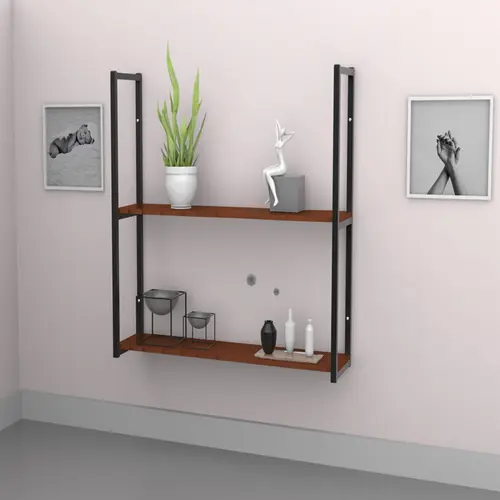 Prateleira Industrial Dupla 90x20 Avelã Brasforma