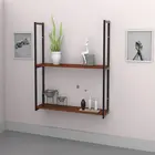 Prateleira Industrial Dupla 90x20 Avelã Brasforma