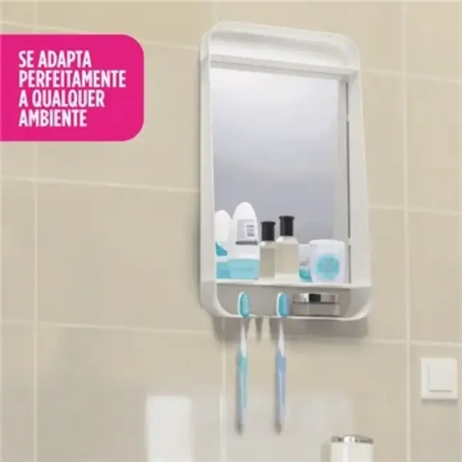 Armário com Espelho para Banheiro Branco 6100/1 Primafer