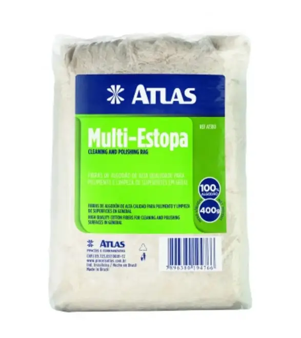 Estopa Multi Algodão Branca 400g Atlas