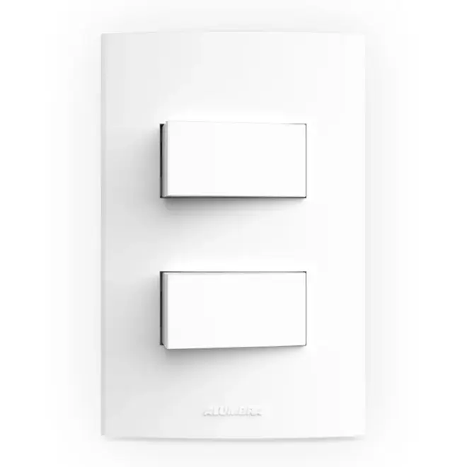 Conjunto 02 Interruptores Simples com Placa 10A 250v InovaPro 85039 Alumbra