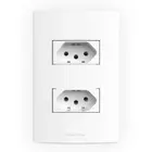 Conjunto 02 Tomadas 2P+T com Placa 10A 250v InovaPro 85057 Alumbra