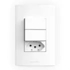 Conjunto 02 Interruptores Simples +Tomadas 2P+T c/ Placa 10A 250v InovaPro 85052 Alumbra