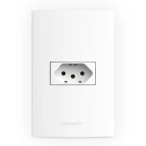 Conjunto Tomada 2P+T c/Placa 10A 250v InovaPro 85055 Alumbra