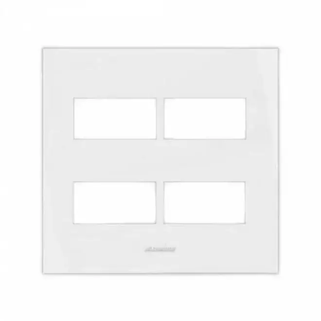 Placa 4x4 Branco 4 Módulos Separados com Suporte 4x4 InovaPro 85005 Alumbra