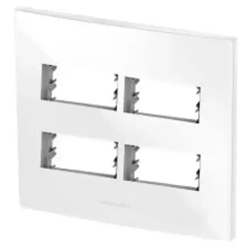 Placa 4x4 Branco 4 Módulos Separados com Suporte 4x4 InovaPro 85005 Alumbra