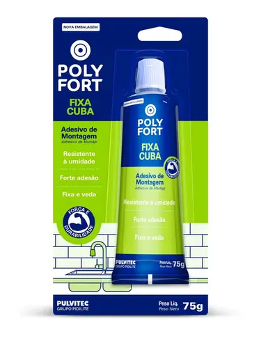 Adesivo Fixa Cuba Polyfort 75g Pulvitec