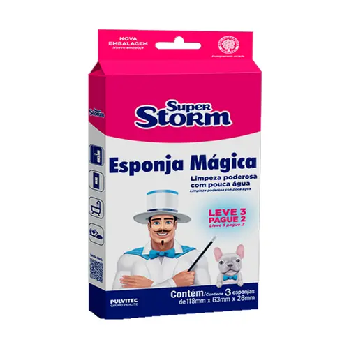 Esponja Mágica Limpeza 3Peças Pulvitec