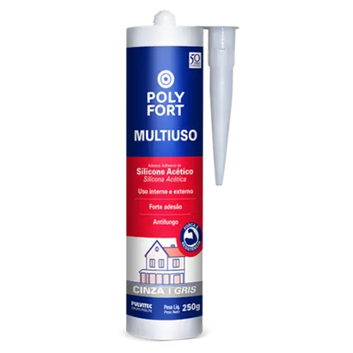 Silicone Polystic Uso Geral Cinza 250g Pulvitec