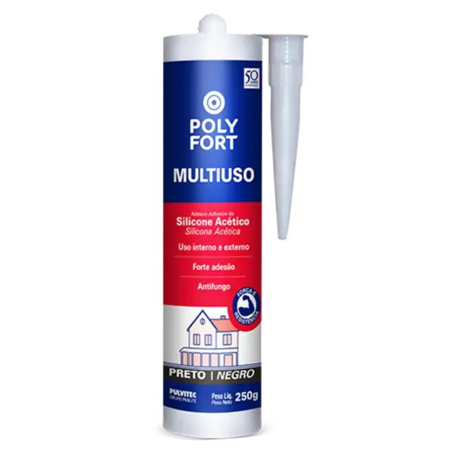 Polystic Silicone Uso Geral Preto 250g Pulvitec
