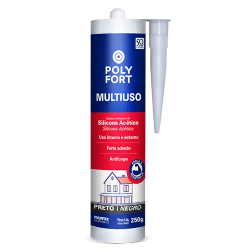 Polystic Silicone Uso Geral Preto 250g Pulvitec