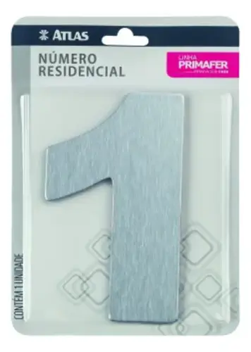 Numero Residencial  1  Adesivo Escovado PR3001/1 Primafer