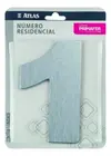 Numero Residencial  1  Adesivo Escovado PR3001/1 Primafer