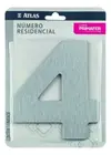Numero Residencial  4  Adesivo Escovado PR3001/4 Primafer