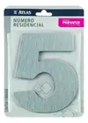 Numero Residencial  5  Adesivo Escovado PR3001/5 Primafer