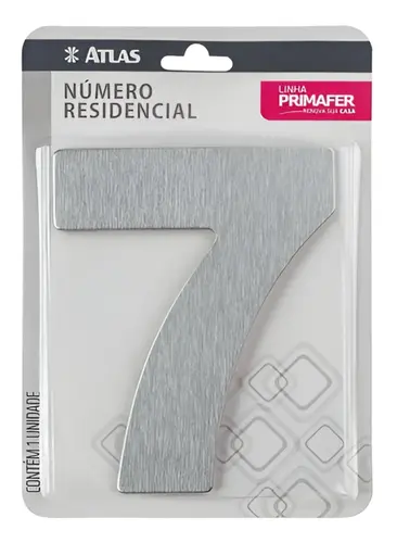 Numero Residencial  7  Adesivo Escovado PR3001/7 Primafer
