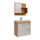 Kit Gabinete Banheiro Tulipa 59cm Cinamomo/Off White MGM