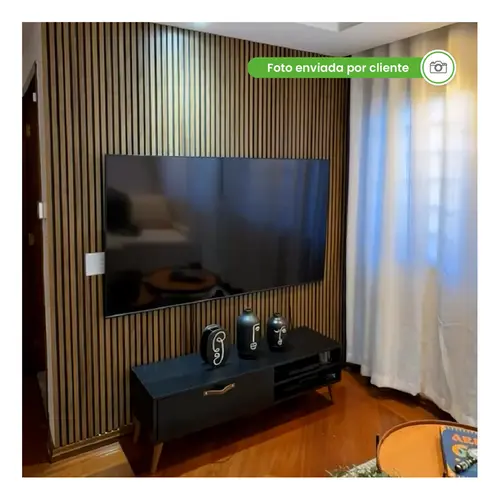 Painel Ripado Laminado EVA Autocolante Madeto Nogueira Natural 10cmx2,5m Meurodapé