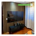 Painel Ripado Laminado EVA Autocolante Madeto Nogueira Natural 10cmx2,5m Meurodapé