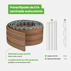 Painel Ripado Laminado EVA Autocolante Madeto Nogueira Natural 10cmx2,5m Meurodapé