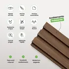 Painel Ripado Laminado EVA Autocolante Madeto Nogueira Natural 10cmx2,5m Meurodapé