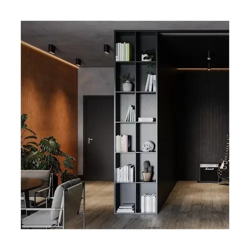 Painel Ripado Laminado de EVA Autocolante Urban Bronze 10cmx2,5m Meurodapé