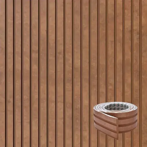 Painel Ripado Laminado de EVA Autocolante Urban Bronze 10cmx2,5m Meurodapé