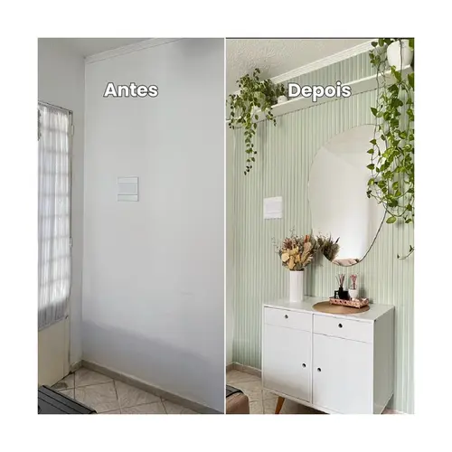 Painel Ripado Laminado EVA Autocolante Play Verde 10cmx2,5m Meurodapé