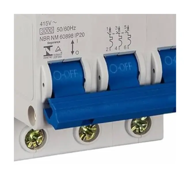 Disjuntor Din Tripolar Tdj3 63A Curva C Tramontina