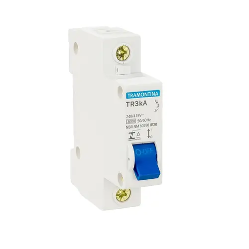 Disjuntor Unipolar TDJ3 16A DIN Curva C Tramontina