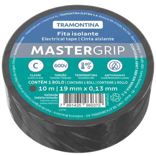 Fita Isolante Preta 19mm 10M -Tramontina