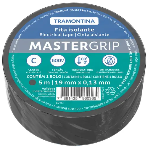 Fita Isolante Preta 19mm 5M - Tramontina