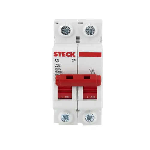 Disjuntor Bipolar Curva C 32A - SDD62C32 - Steck