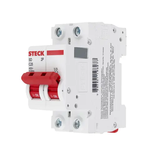 Disjuntor Bipolar Curva C 25A - SDD62C25 - Steck