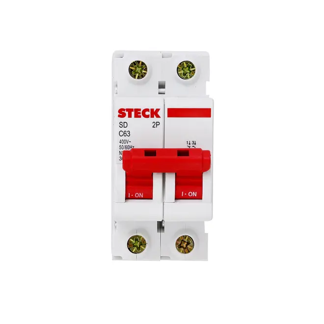 Disjuntor Bipolar Curva C 63A - SDD62C63 - Steck